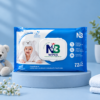 nb wipes packet on dusty blue