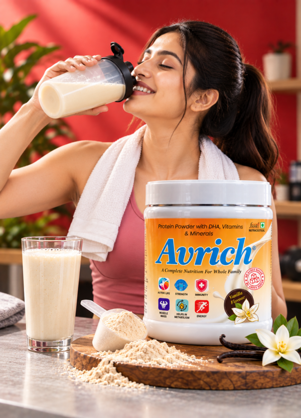 vanilla protein shake fitness ad