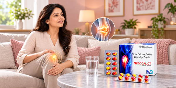 woman and knee care products